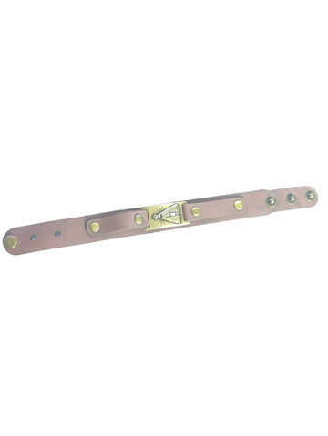 Pulseira em Couro Marrom de Nossa Senhora Aparecida - Ouro Velho