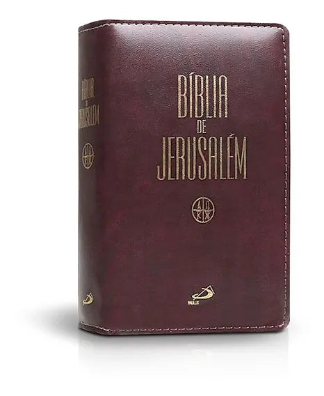 Bíblia Sagrada de Jerusalém estudos marrom - Média/Zíper