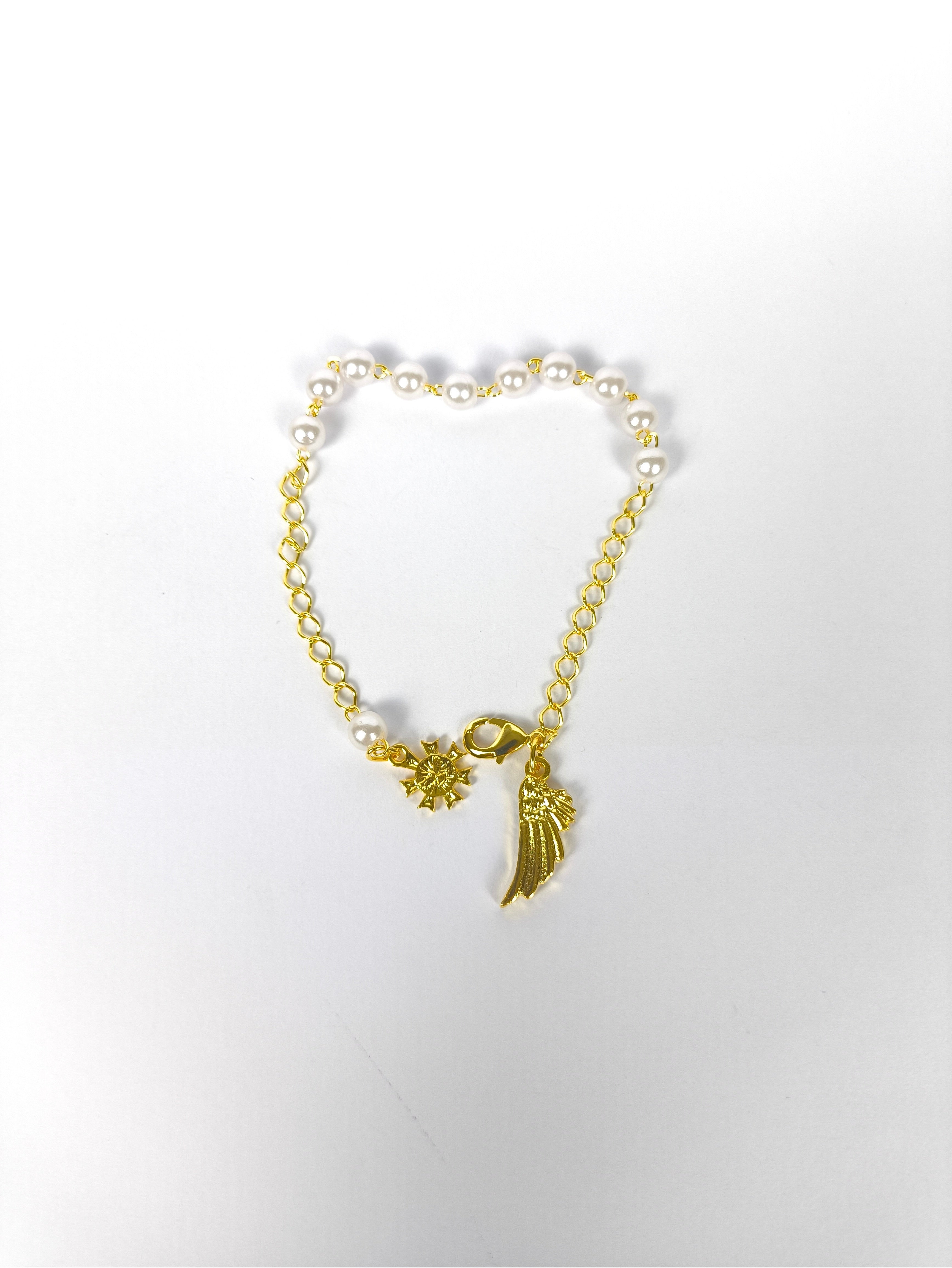 Pulseira Pérola Você é Um Anjo c/ vidrinho