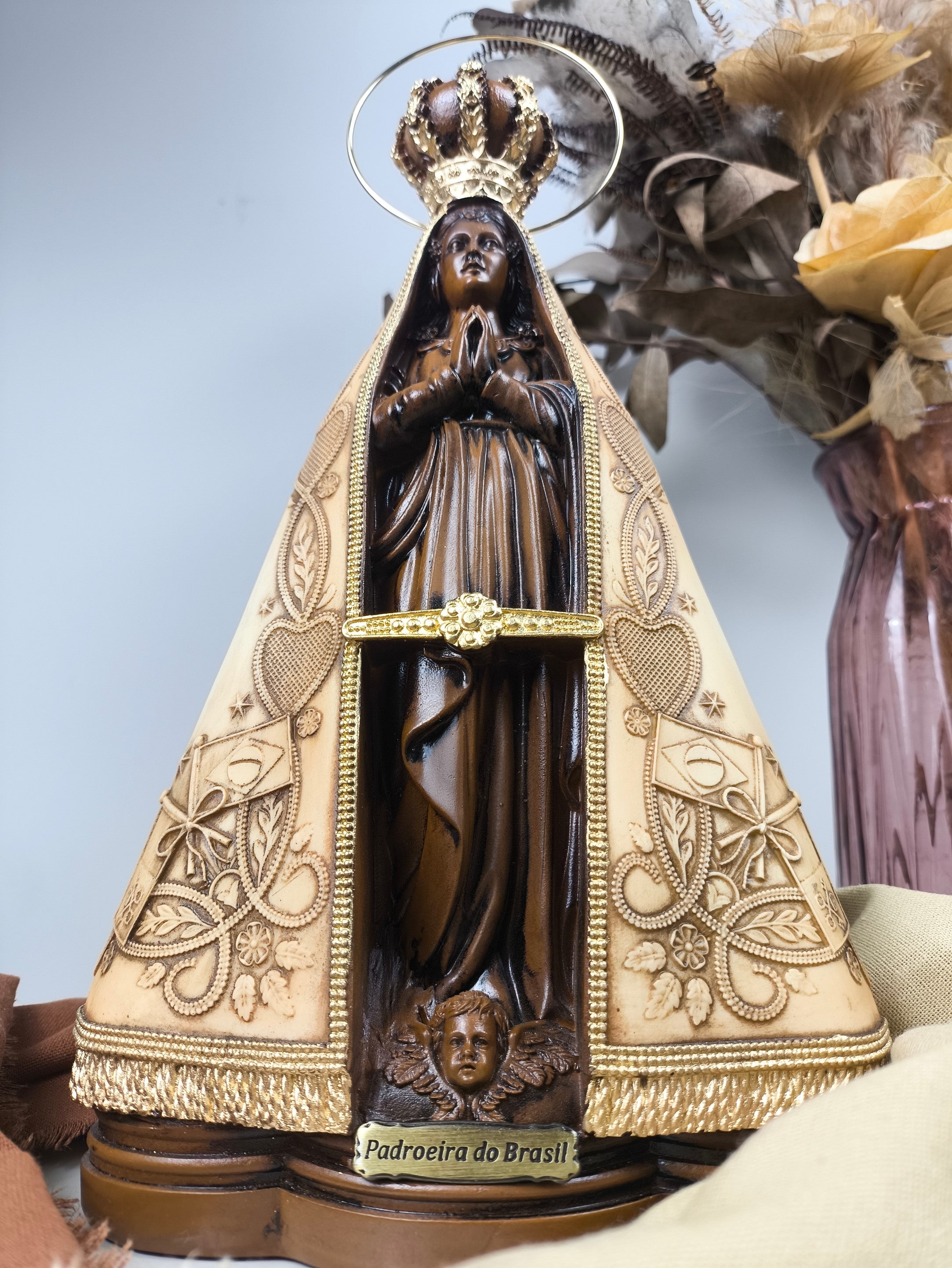 Nossa Senhora Aparecida 30cm Terracota