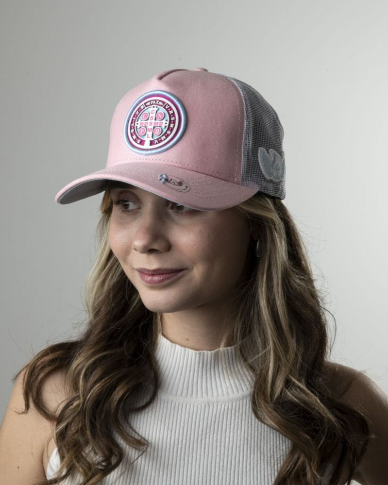 Boné Medalha de Sao Bento - Rosa