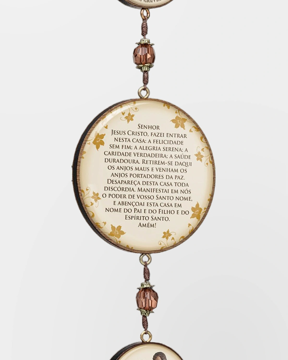 Adorno de Porta com Oração do Lar e Cruz de Cristo