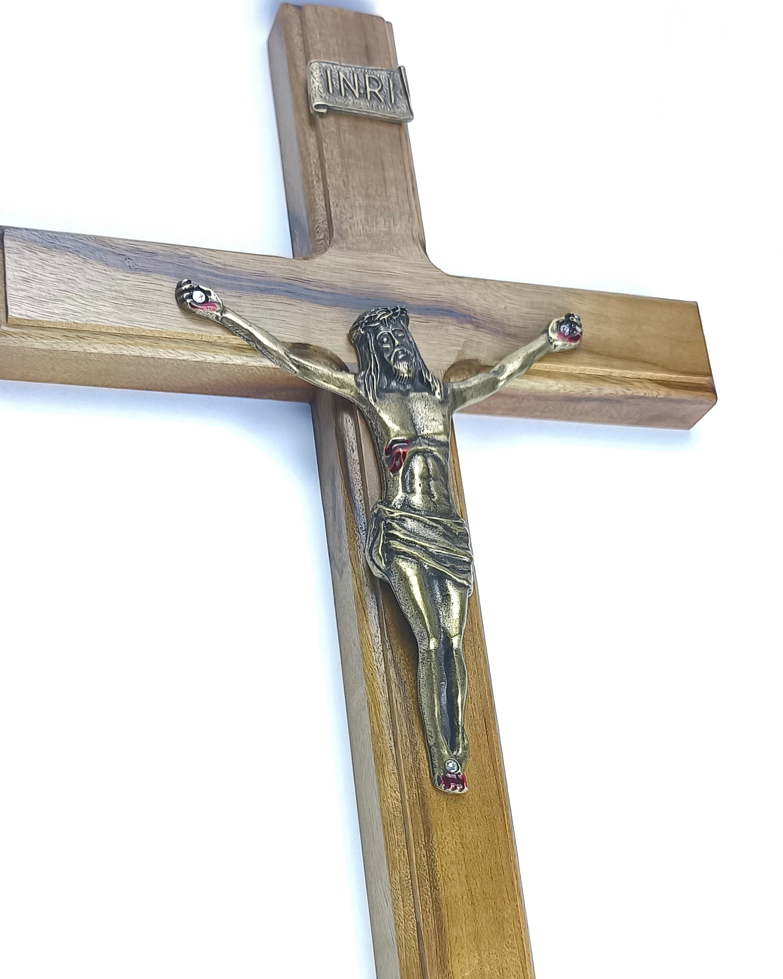 Crucifixo de Madeira para Mesa e Parede 35cm - O.V.