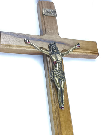 Crucifixo de Madeira para Mesa e Parede 35cm - O.V.