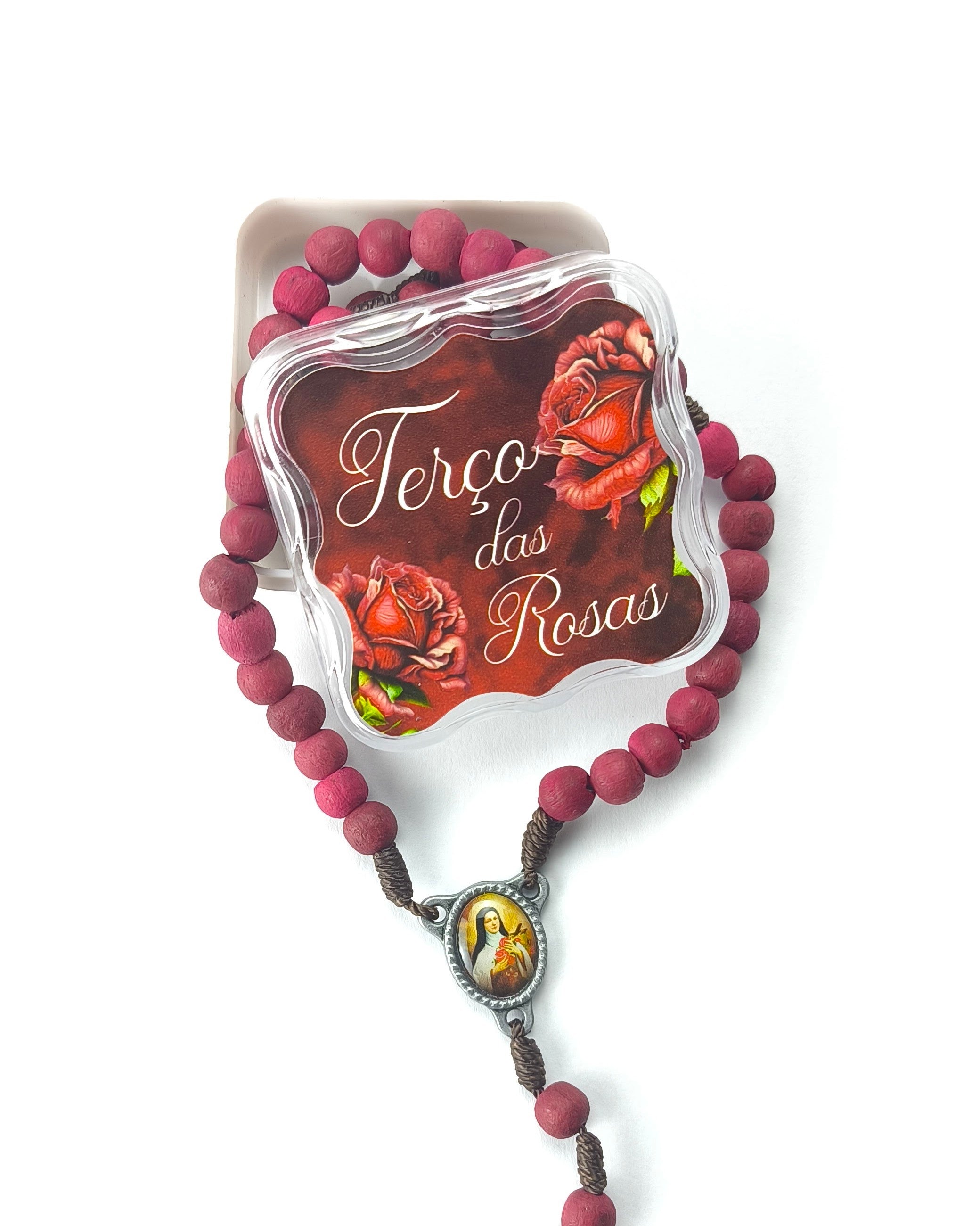 Terço das Rosas 6mm com entremeio resinado