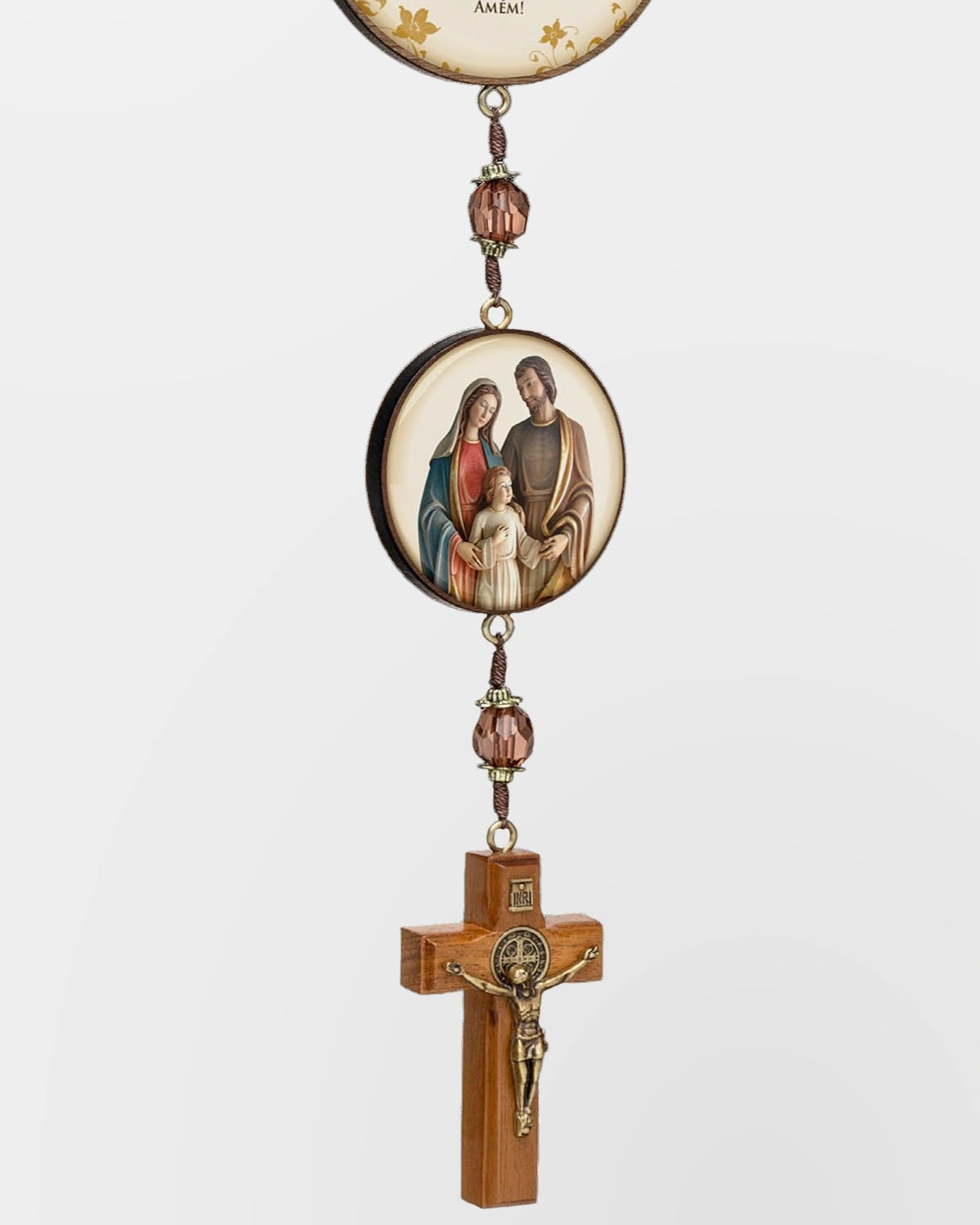 Adorno de Porta com Oração do Lar e Cruz de Cristo