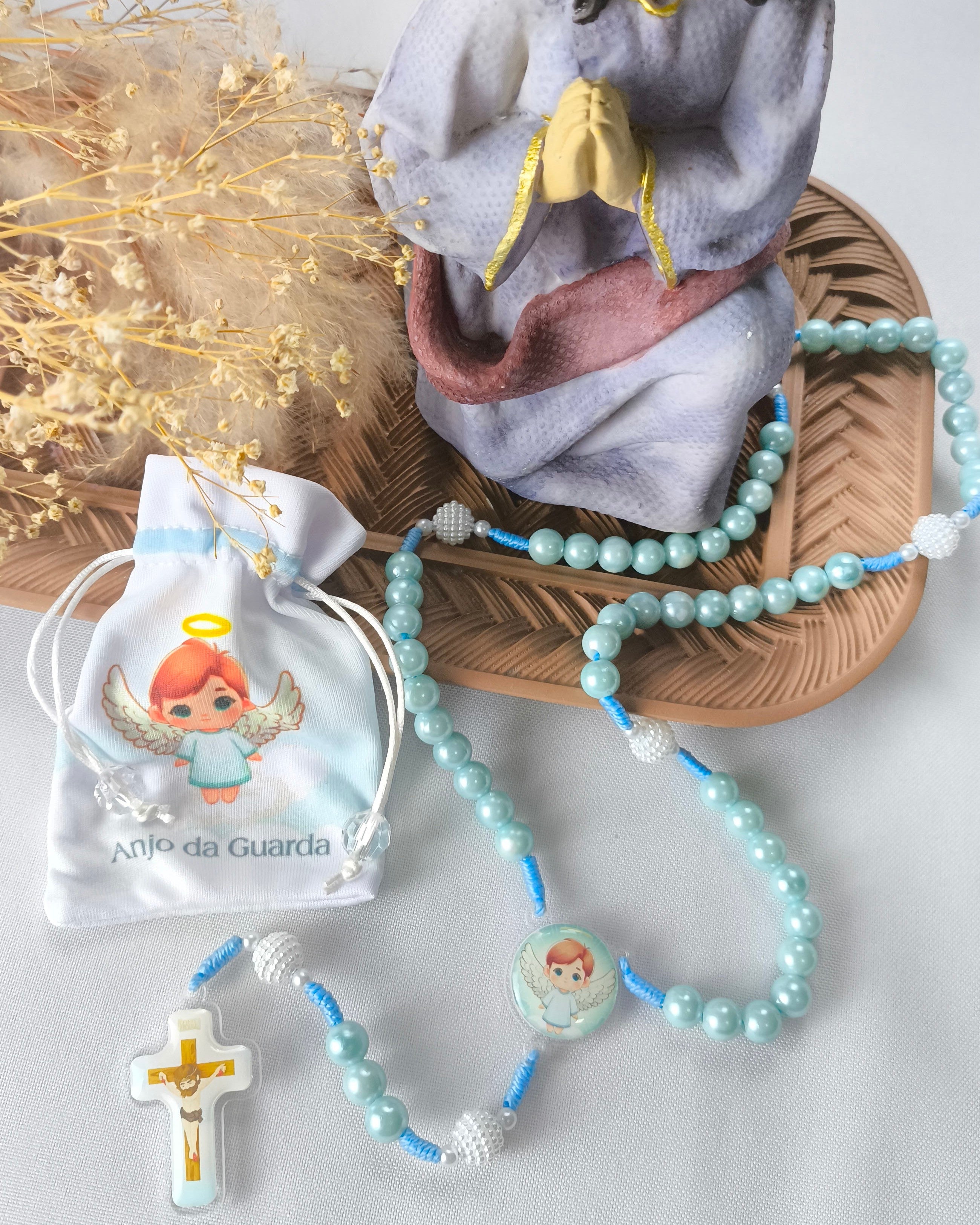 Terço Infantil Anjo da Guarda azul
