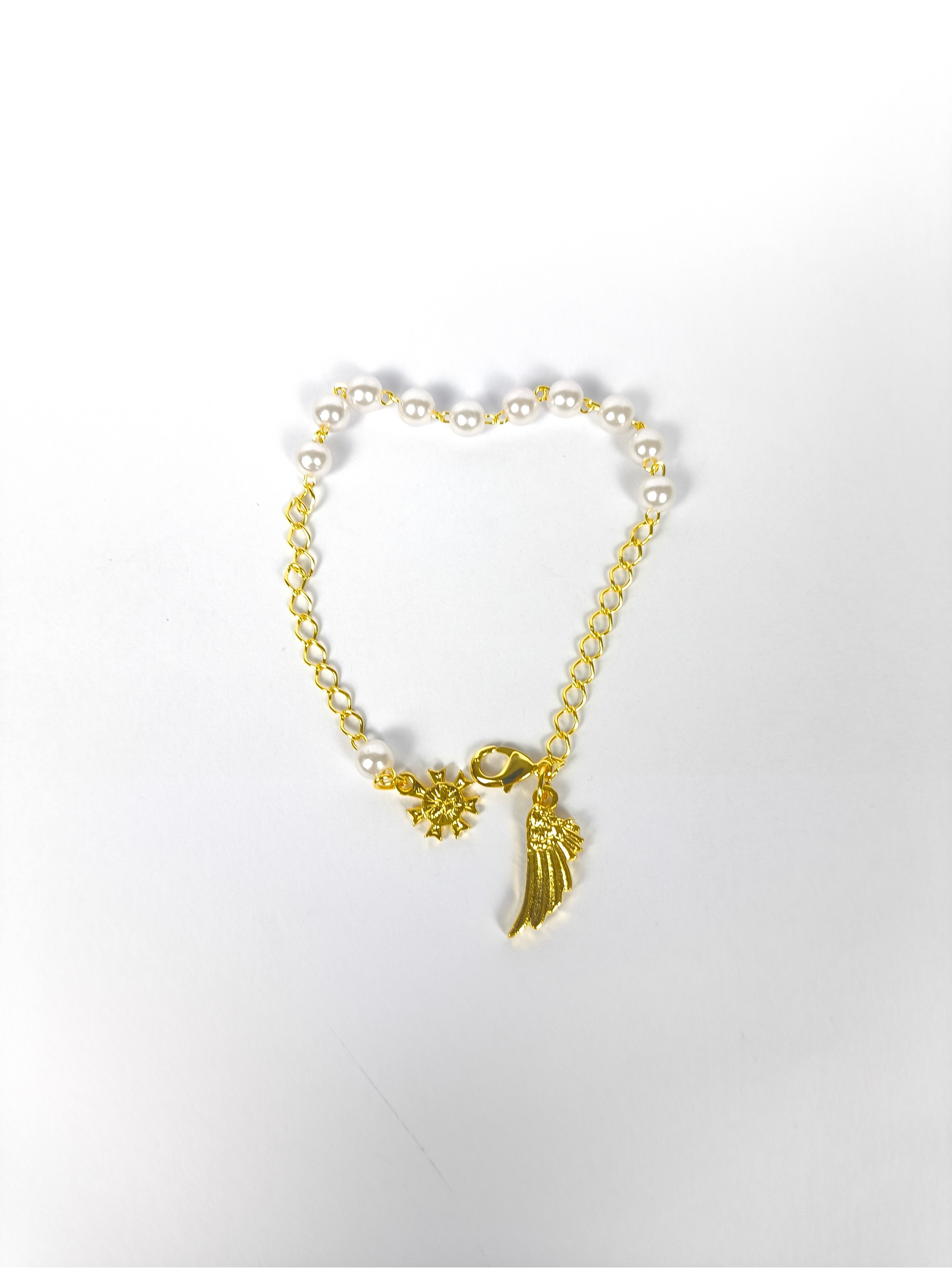 Pulseira Pérola Você é Um Anjo c/ vidrinho