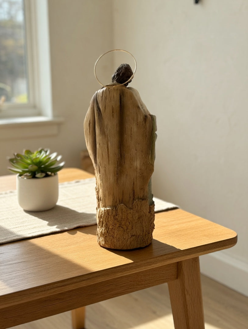 Sagrada Família Base Estilo Madeira 30cm