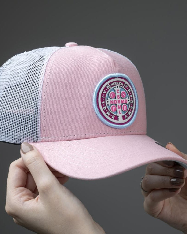 Boné Medalha de Sao Bento - Rosa