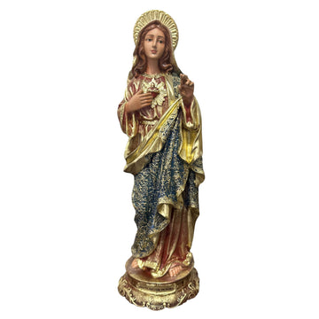 Imaculado Coração de Maria 30cm detalhes em dourado