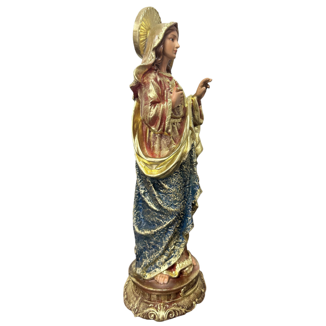 Imaculado Coração de Maria 30cm detalhes em dourado