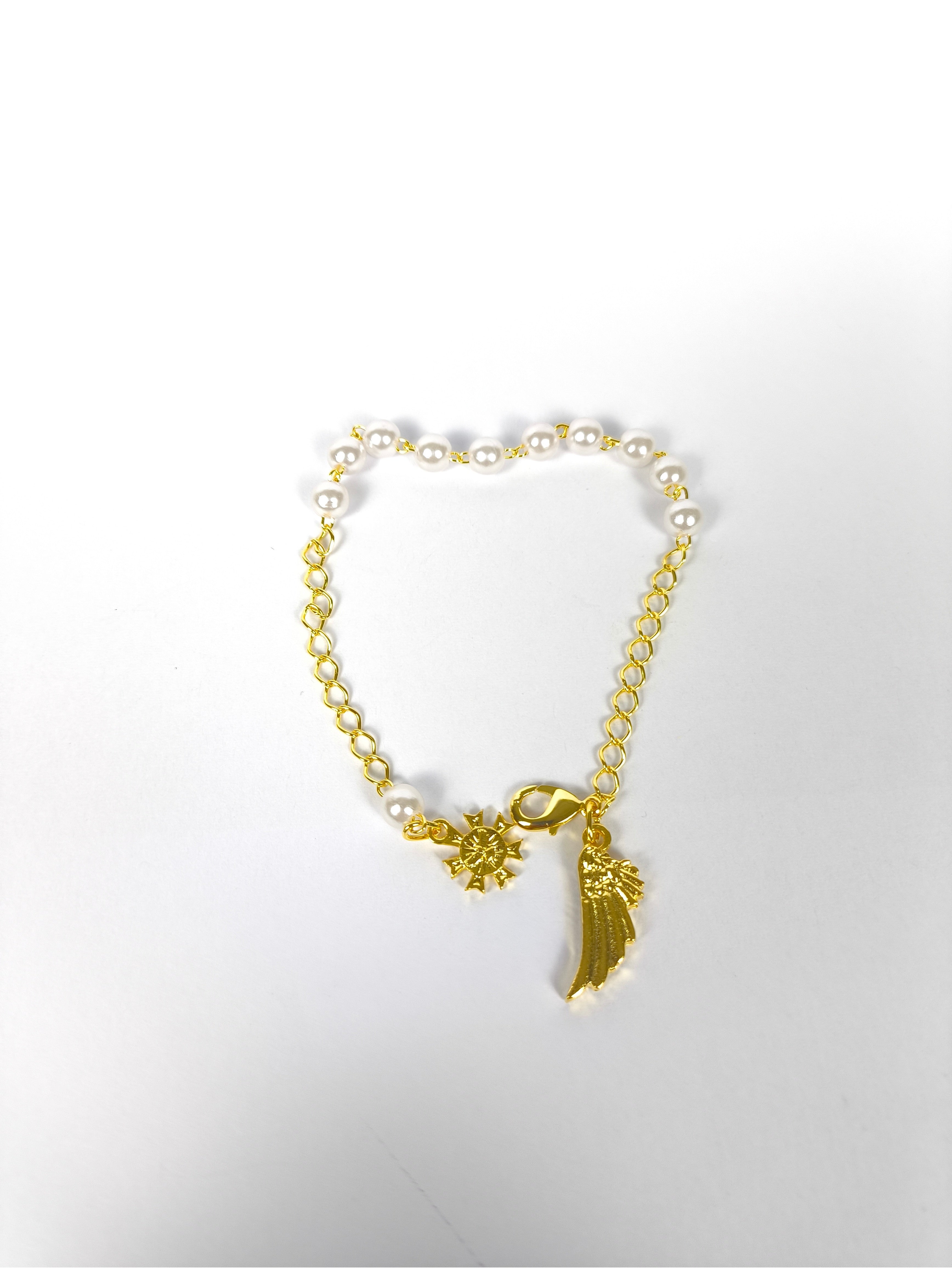 Pulseira Pérola Você é Um Anjo c/ vidrinho