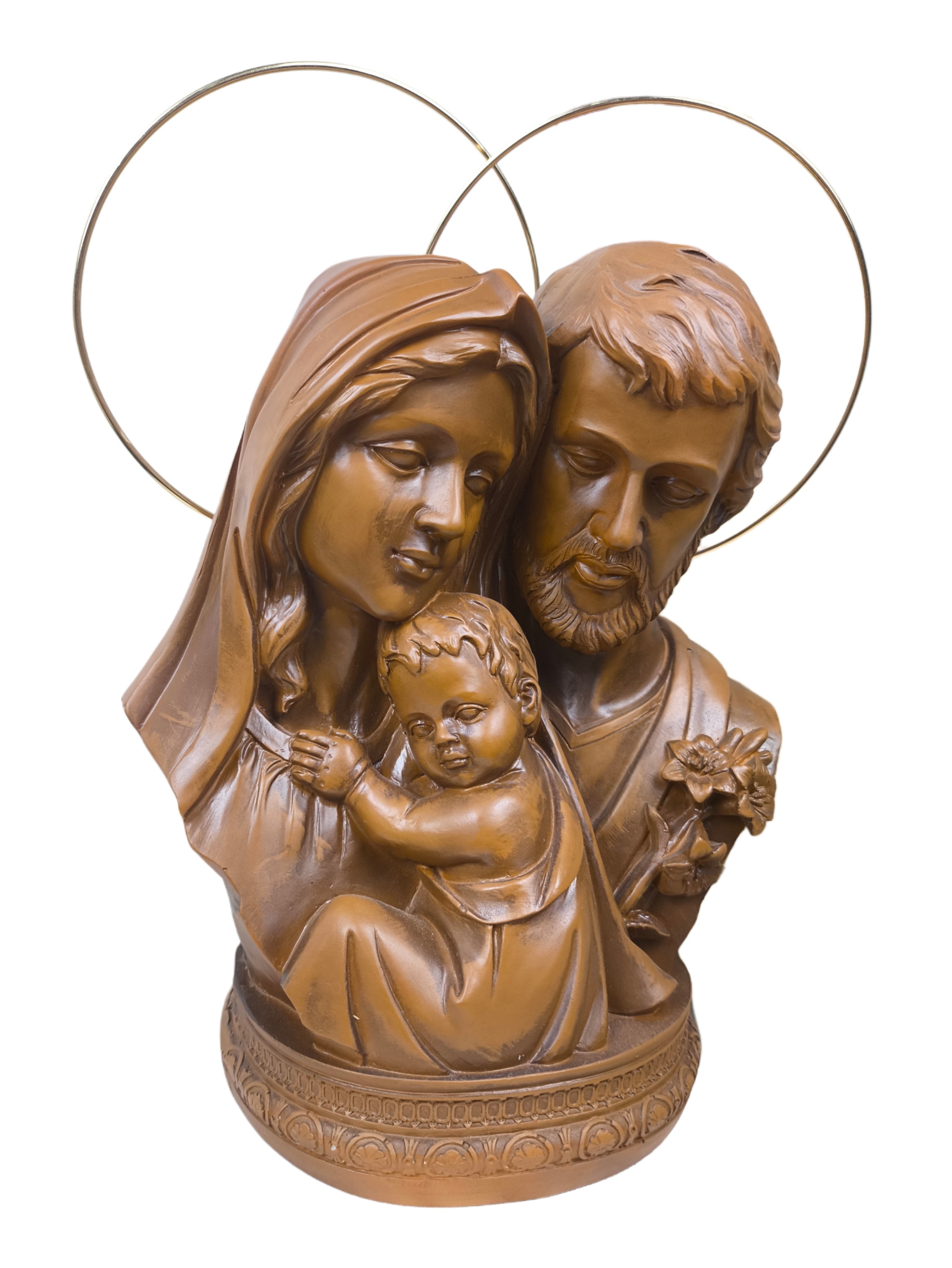 Busto Sagrada Família 23cm pintura Madeira