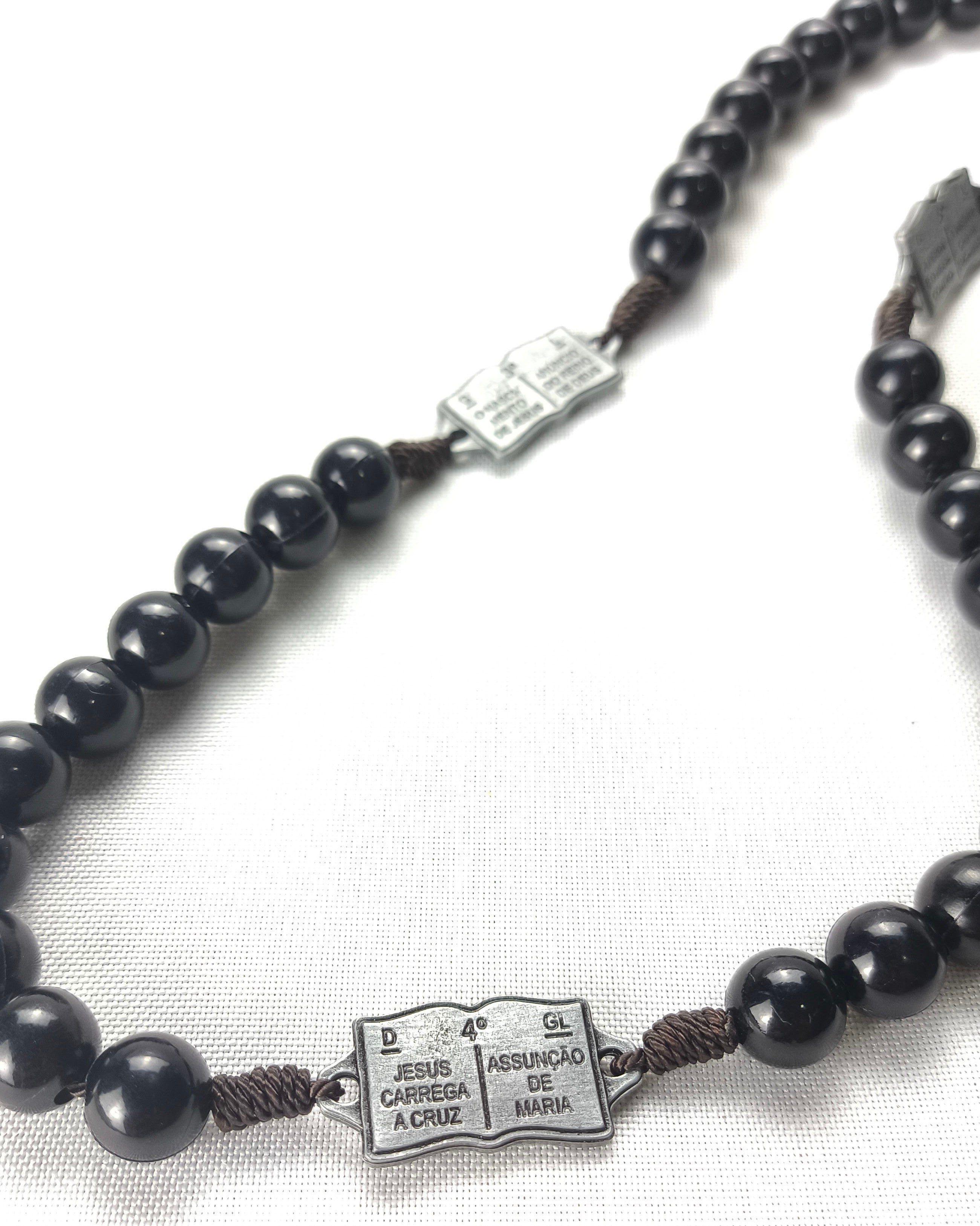 Terço Contemplação dos Mistérios preto Nossa Senhora das Graças