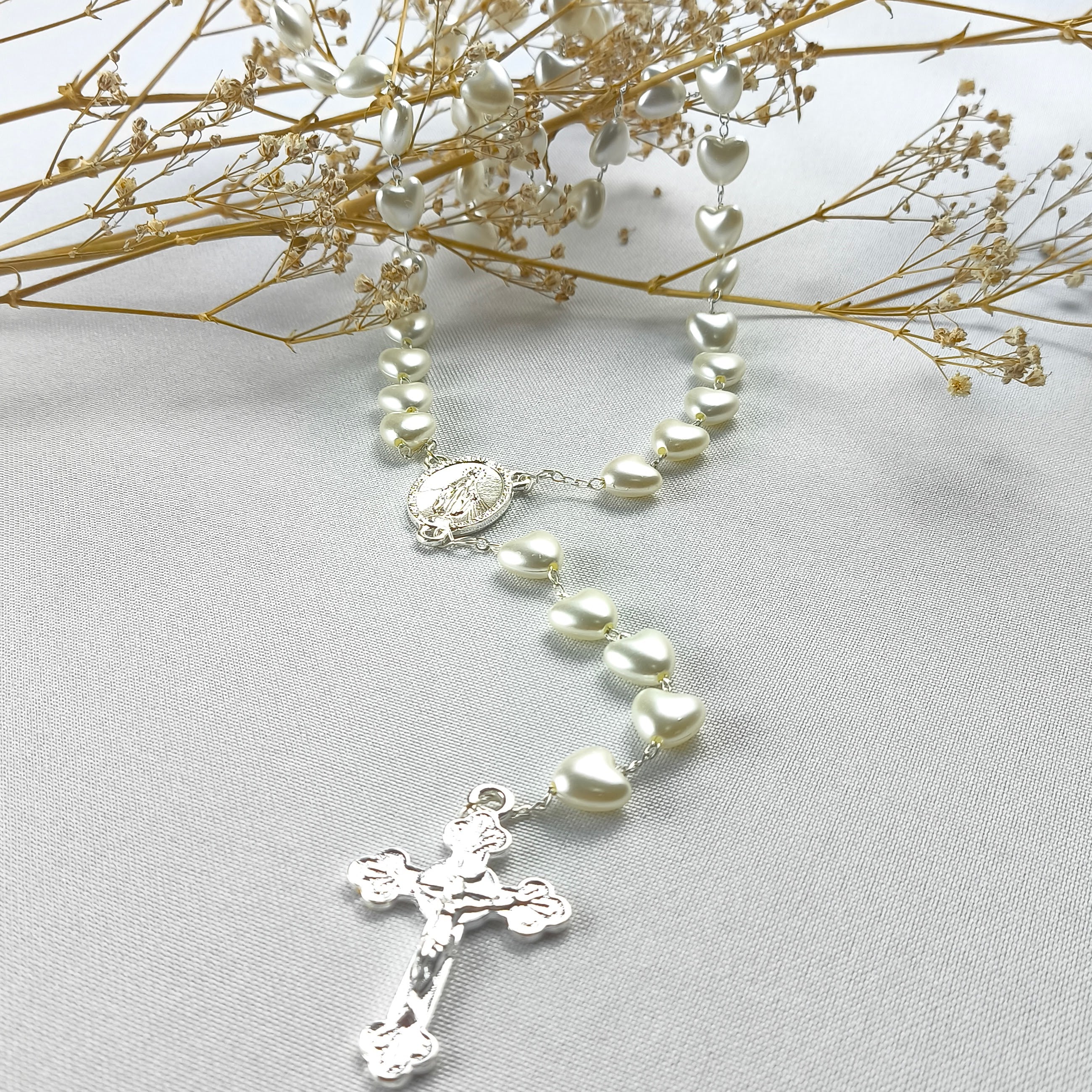 Terço de Coração Nossa Senhora das Graças Pérola