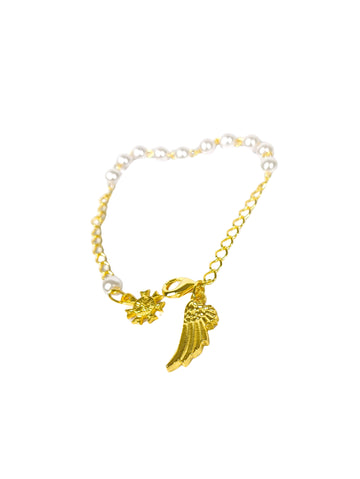 Pulseira Pérola Você é Um Anjo c/ vidrinho