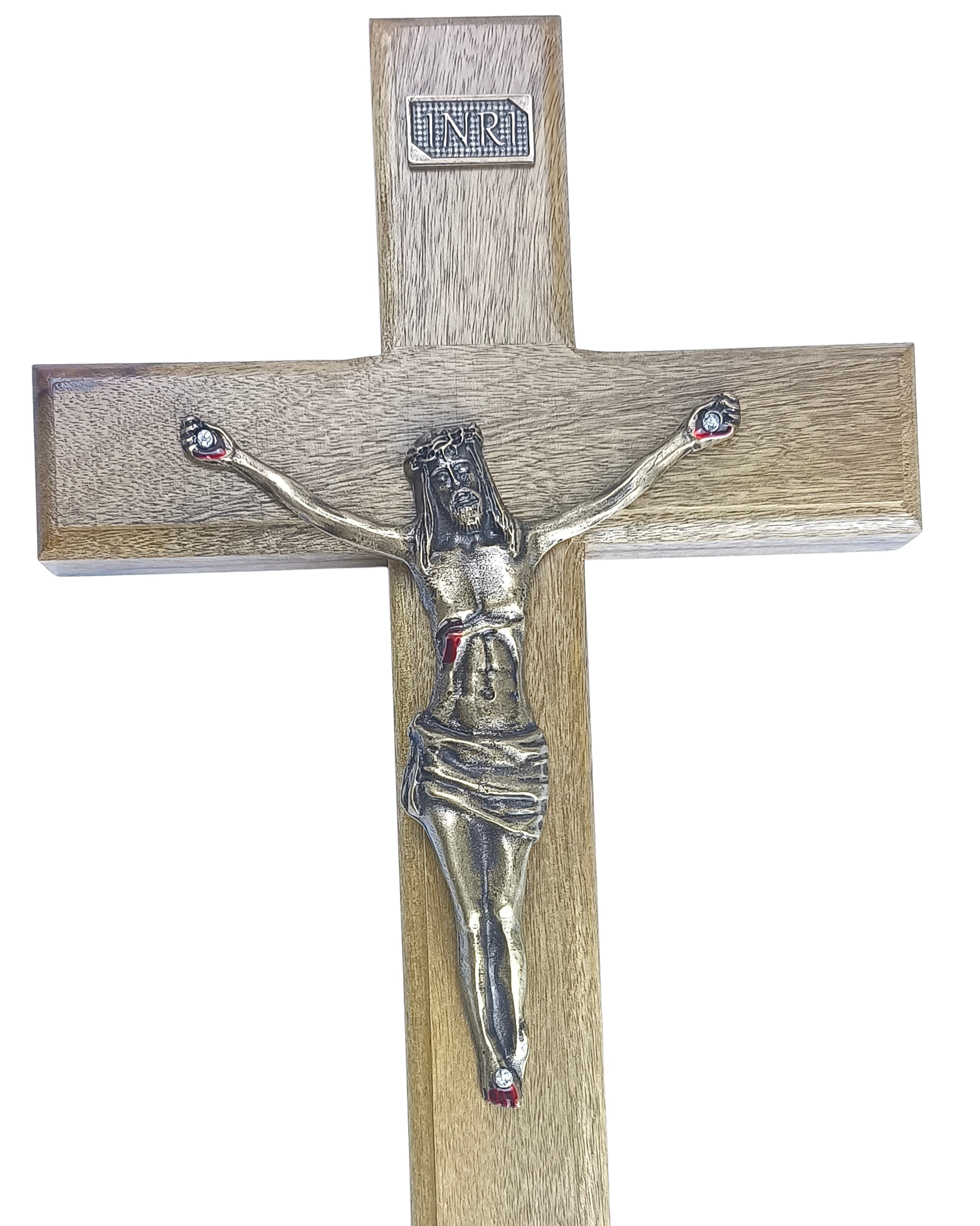 Crucifixo de Madeira para Mesa e Parede 26cm - O.V.