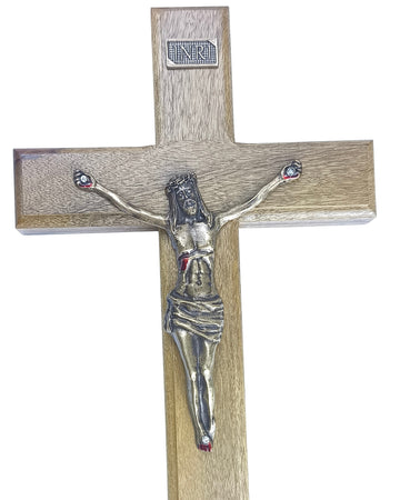 Crucifixo de Madeira para Mesa e Parede 26cm - O.V.