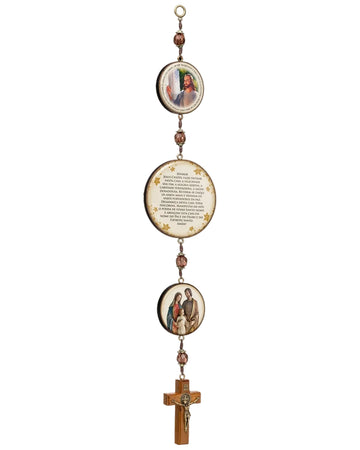 Adorno de Porta com Oração do Lar e Cruz de Cristo