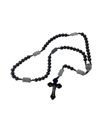 Terço Contemplação dos Mistérios preto Nossa Senhora das Graças