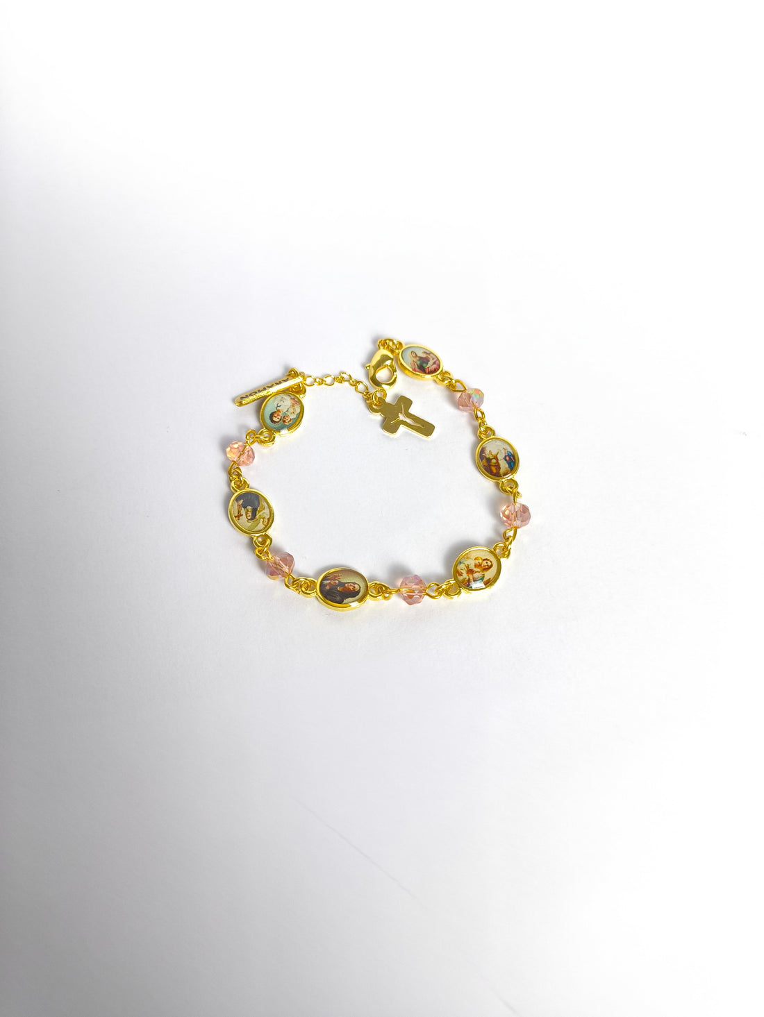 Pulseira Dourada Santas Mães da Igreja c/ vidrinho