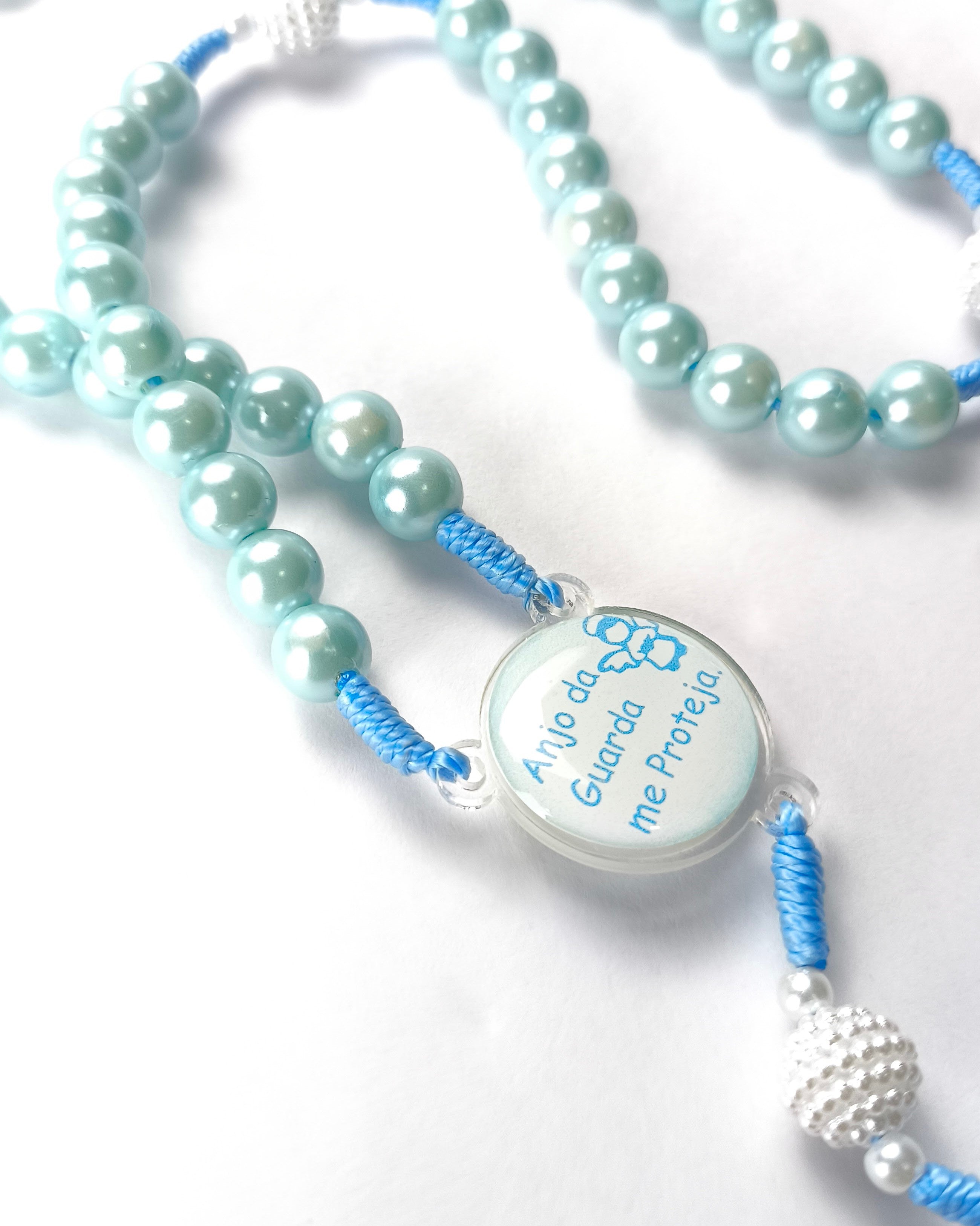 Terço Infantil Anjo da Guarda azul