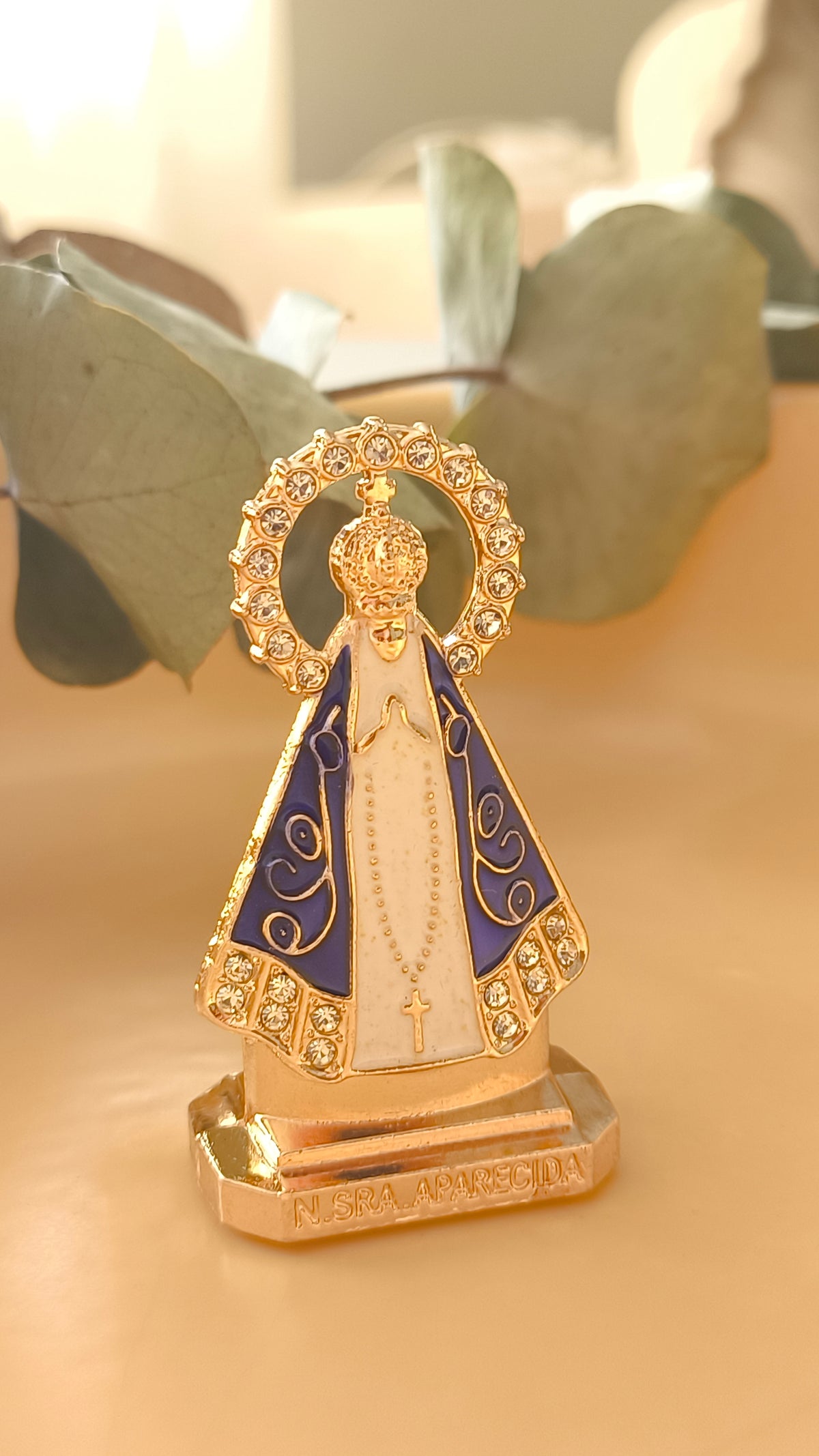Nossa Senhora Aparecida Para Painel de Carro face dupla com strass