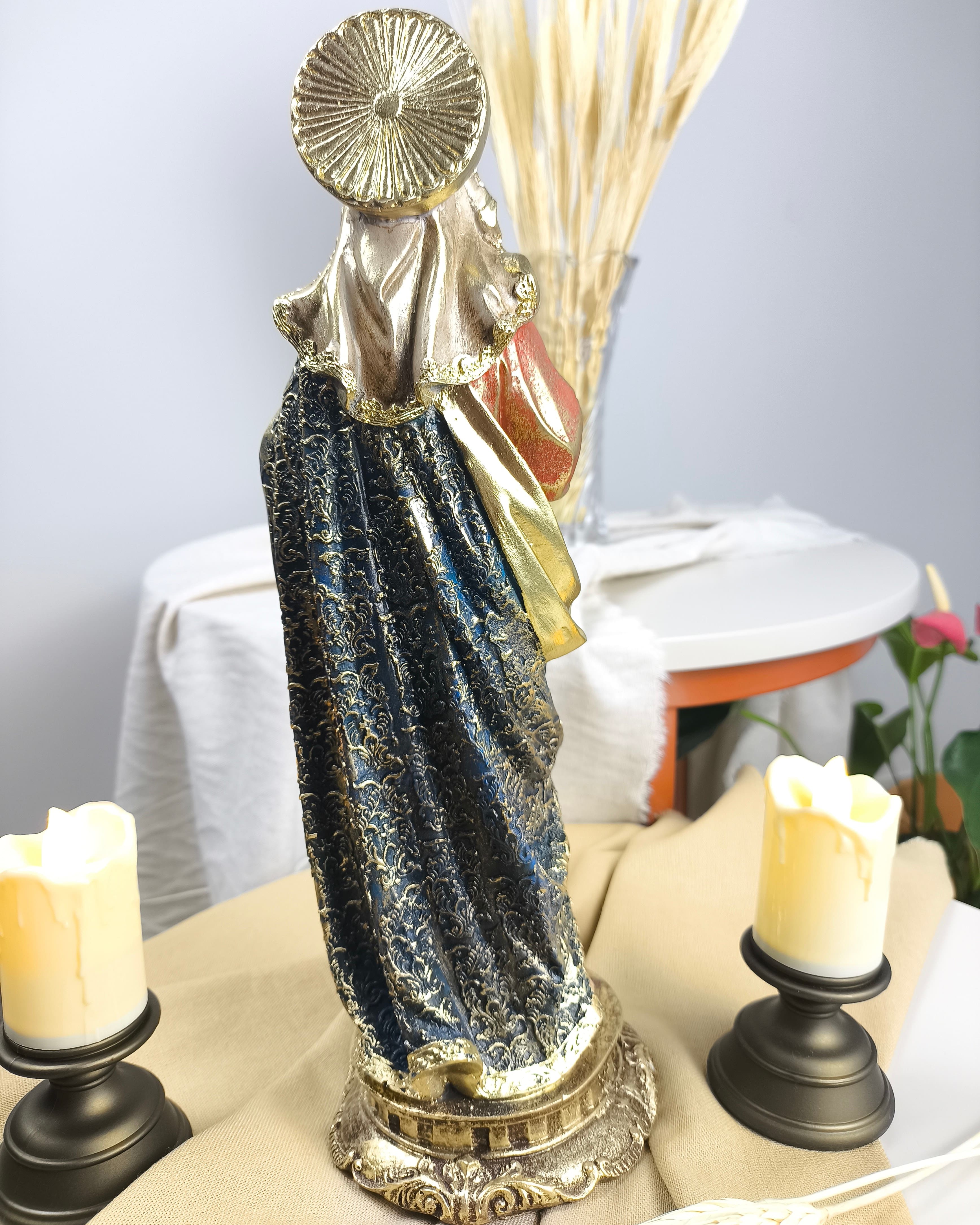 Imaculado Coração de Maria 30cm detalhes em dourado