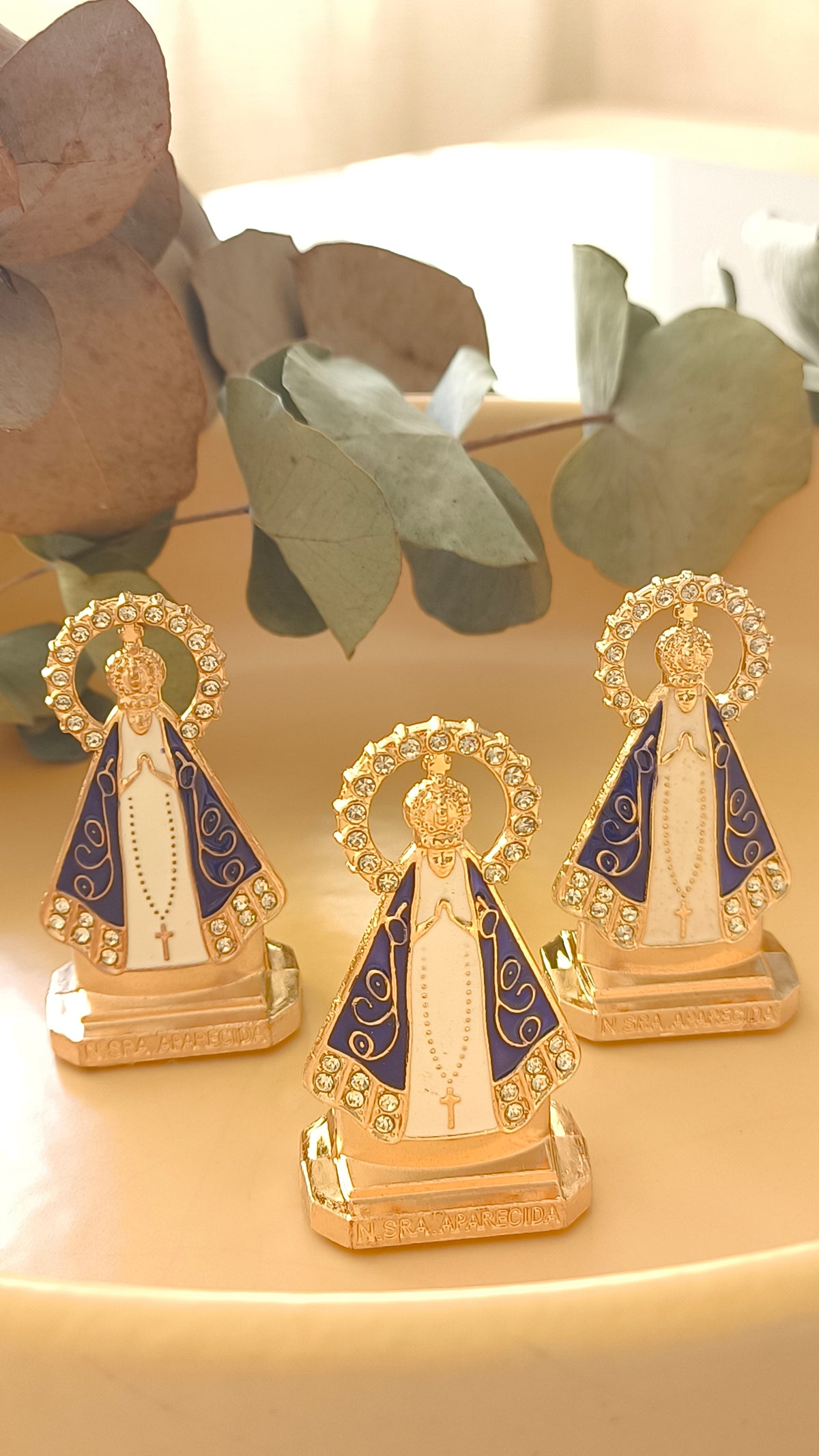 Nossa Senhora Aparecida Para Painel de Carro face dupla com strass