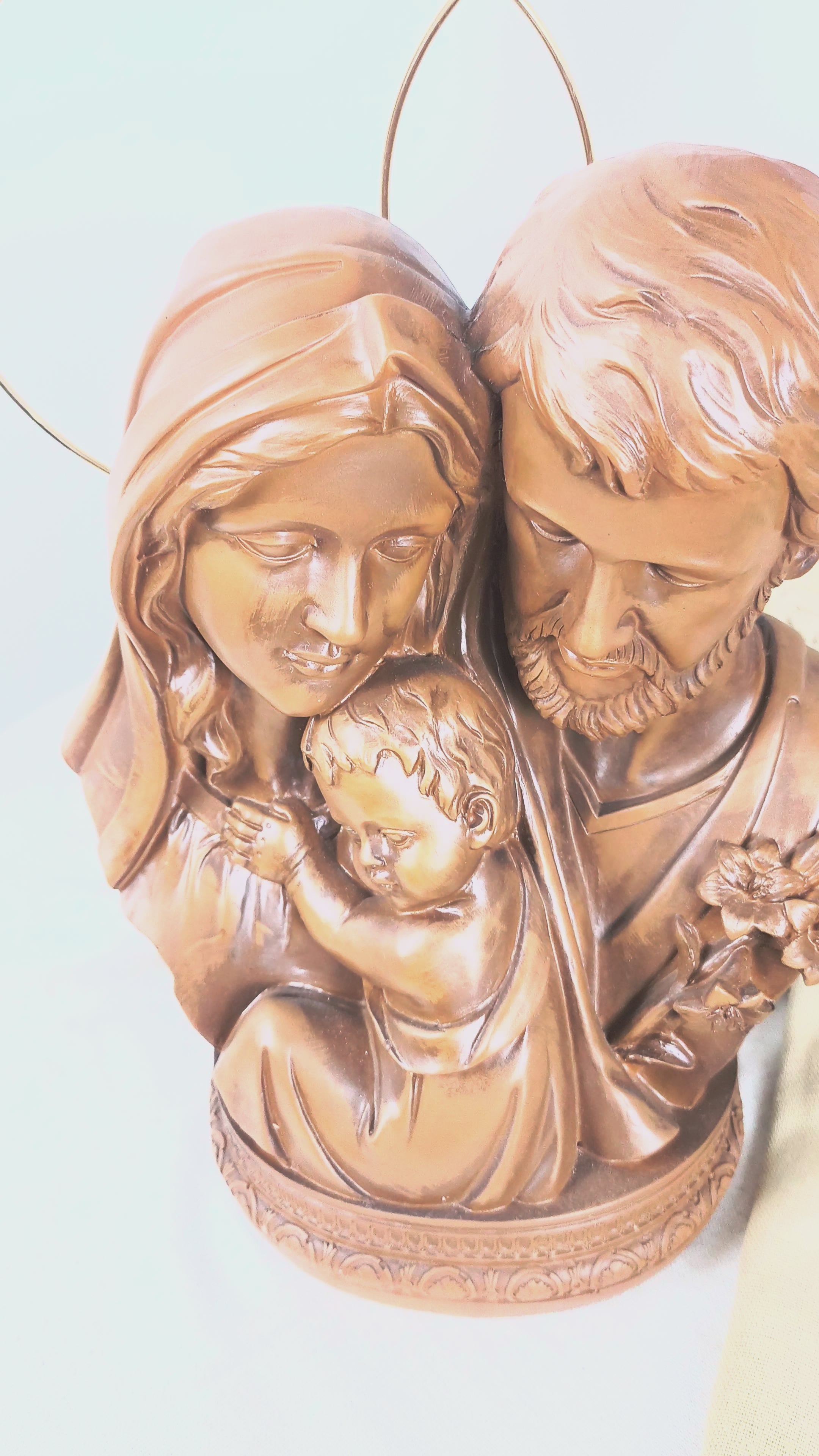 Busto Sagrada Família 23cm pintura Madeira